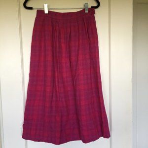 Vintage Pendelton Plaid Wool Midi Skirt
